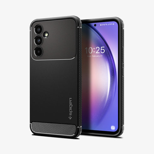ACS02324 - Galaxy A72 Case Rugged Armor in Matte Black showing the back